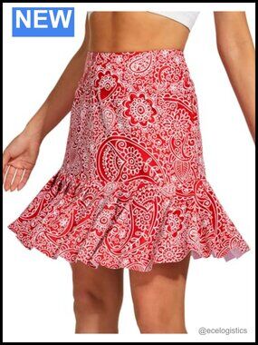 Women's 19" Golf Skirt Pleated Skort Athletic Tennis High Waisted with Pockets